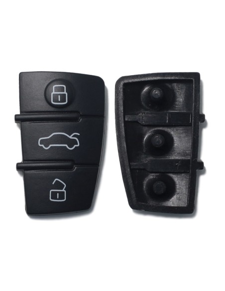 Pulsanti di Ricambio in Silicone per Chiave Telecomando 3 Tasti Audi A1 A3 A4 A6 A8 TT Q5 Q7 R8 S4 S6 Nero
