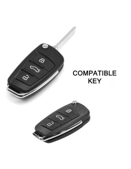 Pulsanti di Ricambio in Silicone per Chiave Telecomando 3 Tasti Audi A1 A3 A4 A6 A8 TT Q5 Q7 R8 S4 S6 Nero