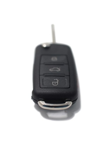 Ricambio Chiave 3 Tasti + 1 Guscio con Lama per Telecomando Audi A1 A3 A4 A6 A8 Q5 Q7 Nero
