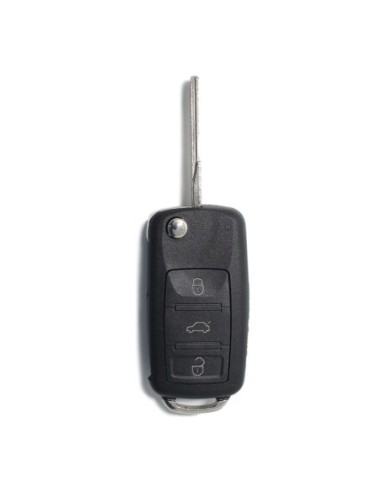 Ricambio Chiave 3 Tasti + 1 Guscio con Lama per Telecomando Audi A1 A3 A4 A6 A8 Q5 Q7 Nero
