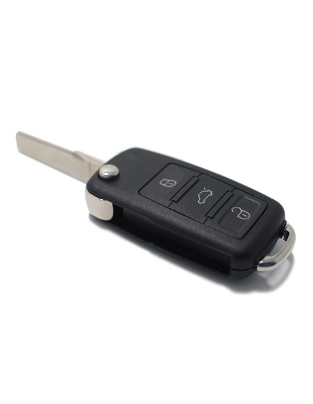 Ricambio Chiave 3 Tasti + 1 Guscio con Lama per Telecomando Audi A1 A3 A4 A6 A8 Q5 Q7 Nero