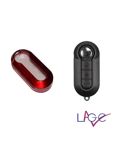 Guscio in Plastica Rigida Cover Chiave per Telecomando Fiat Grande Punto Evo Panda Bravo Stilo 500 L e Lancia Y Delta Musa Vernice Rossa
