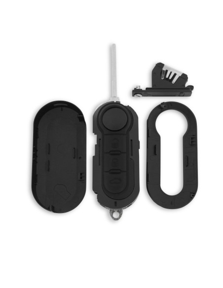 Ricambio Chiave Fiat per Telecomando Grande Punto Evo Panda 500 L Bravo Stilo e Lancia Y Delta Musa Guscio con Lama a 3 Tasti