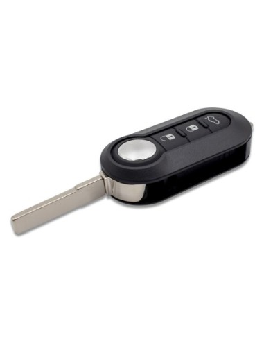 Ricambio Chiave Fiat per Telecomando Grande Punto Evo Panda 500 L Bravo Stilo e Lancia Y Delta Musa Guscio con Lama a 3 Tasti Bianchi