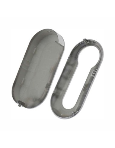 Guscio in Plastica Rigida Cover Chiave per Telecomando Fiat Grande Punto Evo Panda Bravo Stilo 500 L e Lancia Y Delta Musa Vernice Argento
