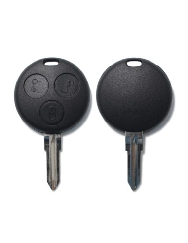 Guscio con Lama Ricambio Chiave 3 Tasti per Telecomando Mercedes Benz Smart ForTwo 450 Roadster Crossblade City Coupe City Cabrio Nero