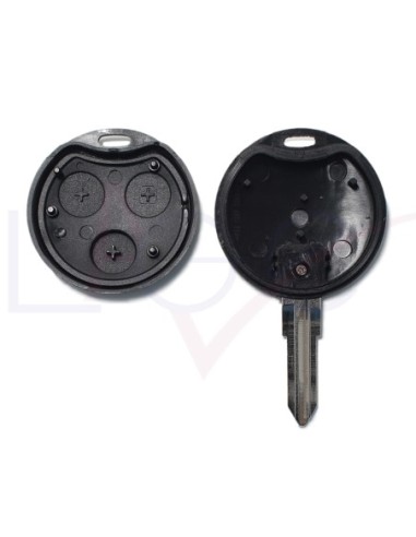 Guscio con Lama Ricambio Chiave 3 Tasti per Telecomando Mercedes Benz Smart ForTwo 450 Roadster Crossblade City Coupe City Cabrio Nero
