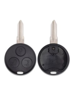 Guscio con Lama Ricambio Chiave 3 Tasti con Batteria e Trasponder per Telecomando Mercedes Benz Smart ForTwo 450 Roadster Crossblade City Coupe City Cabrio Nero 2