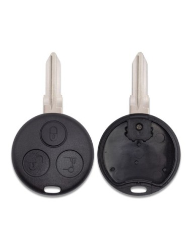 Guscio con Lama Ricambio Chiave 3 Tasti con Batteria e Trasponder per Telecomando Mercedes Benz Smart ForTwo 450 Roadster Crossblade City Coupe City Cabrio Nero
