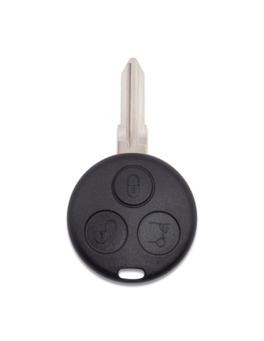Guscio con Lama Ricambio Chiave 3 Tasti con Batteria e Trasponder per Telecomando Mercedes Benz Smart ForTwo 450 Roadster Crossblade City Coupe City Cabrio Nero