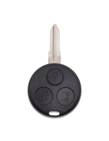 Guscio con Lama Ricambio Chiave 3 Tasti con Batteria e Trasponder per Telecomando Mercedes Benz Smart ForTwo 450 Roadster Crossblade City Coupe City Cabrio Nero