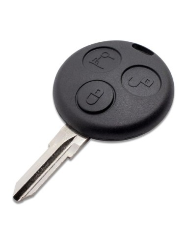 Guscio con Lama Ricambio Chiave 3 Tasti con Batteria e Trasponder per Telecomando Mercedes Benz Smart ForTwo 450 Roadster Crossblade City Coupe City Cabrio Nero