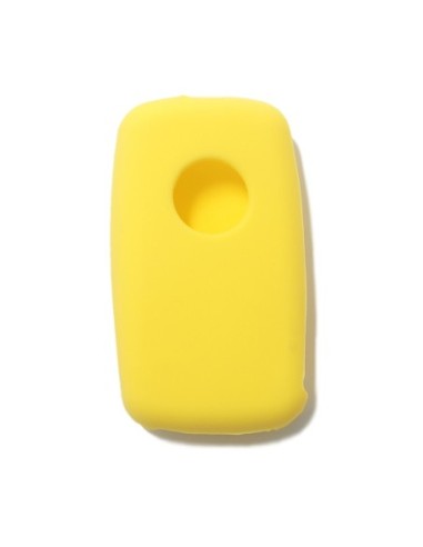 Guscio Silicone Cover Chiave per Telecomando Volkswagen Seat Skoda Portachiave Giallo VW Golf Passat Polo Touran Tiguan Eos Sharan Touareg Phateon Caddy T5 Amarok Lupo Seat Altea Alhambra Leon Ibiza Exeo Cordoba Arosa Skoda Octavia Fabia Superb Roomster
