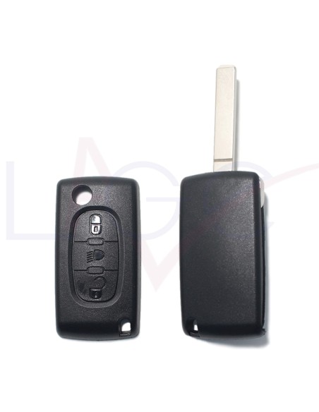 Ricambio Chiave per Telecomando Peugeot 106 107 205 206 207 208 306 307 308 309 406 407 408 806 Citroen C1 C2 C3 C4 C5 Berlingo XSARA Picasso Saxò Guscio con Lama 3 Tasti