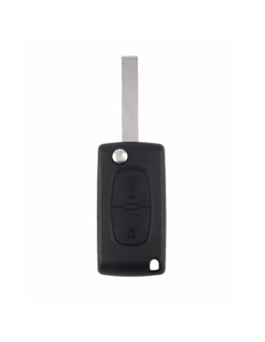 Ricambio Chiave 2 Tasti Guscio con Lama Telecomando Peugeot e Citroen Nero Peugeot 106 107 205 206 207 306 307 308 309 406 407 807 e Citroen C1 C2 C3 C4