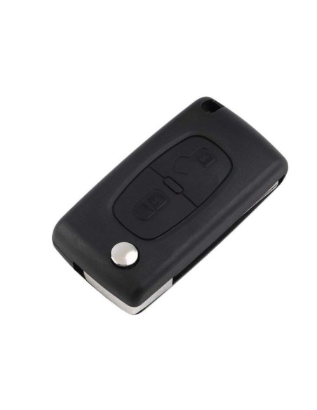 Ricambio Chiave 2 Tasti Guscio con Lama Telecomando Peugeot e Citroen Nero Peugeot 106 107 205 206 207 306 307 308 309 406 407 807 e Citroen C1 C2 C3 C4