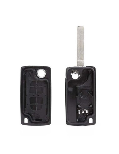 Ricambio Chiave 2 Tasti Guscio con Lama Telecomando Peugeot e Citroen Nero Peugeot 106 107 205 206 207 306 307 308 309 406 407 807 e Citroen C1 C2 C3 C4