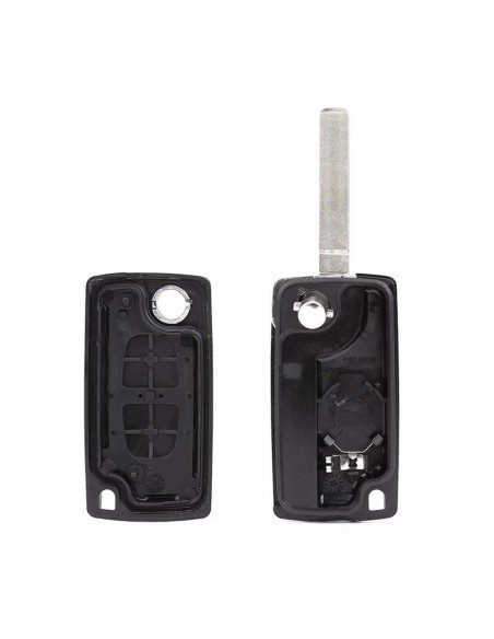 Ricambio Chiave 2 Tasti Guscio con Lama Telecomando Peugeot e Citroen Nero Peugeot 106 107 205 206 207 306 307 308 309 406 407 807 e Citroen C1 C2 C3 C4