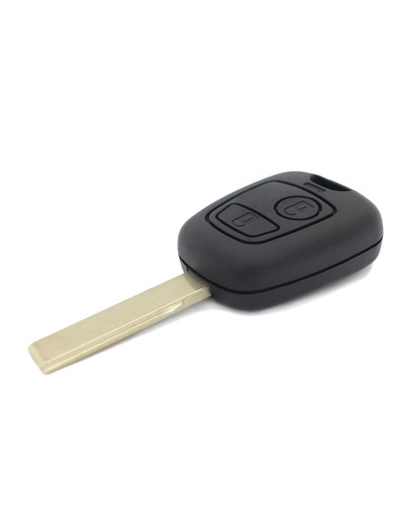 Ricambio Chiave 2 Tasti Guscio con Lama per Telecomando Peugeot Nero  103 106 107 206 207 307 308 406 407 508 806 1007