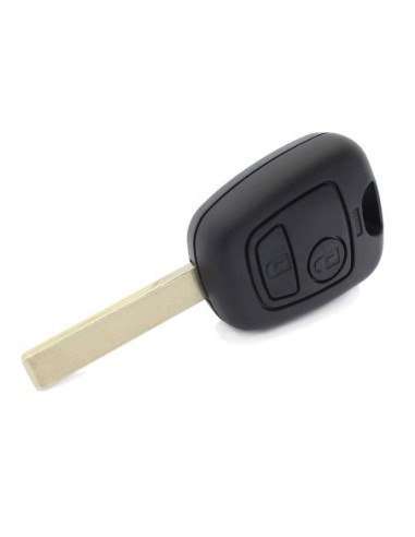 Ricambio Chiave 2 Tasti Guscio con Lama per Telecomando Peugeot Nero  103 106 107 206 207 307 308 406 407 508 806 1007