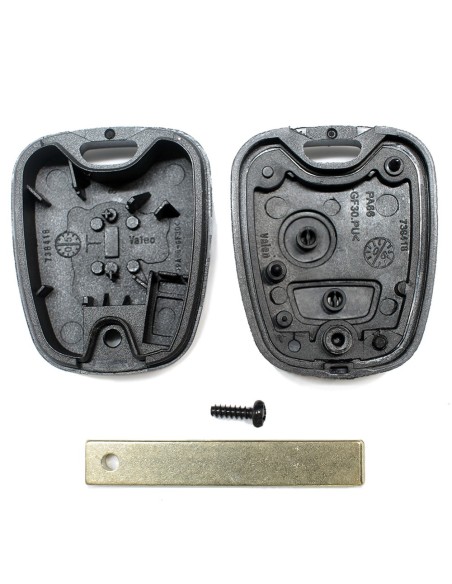 Ricambio Chiave 2 Tasti Guscio con Lama per Telecomando Peugeot Nero  103 106 107 206 207 307 308 406 407 508 806 1007