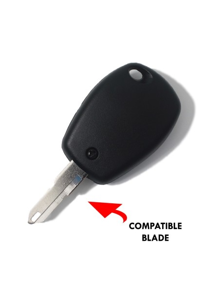 Ricambio Chiave 2 Tasti Guscio con Lama per Telecomando Renault Nero  Twingo Clio Modus Megane Laguna Kangoo Espace Traffic Master Dacia Logan Sandero Duster Opel Vivaro Movano Nissan Interstar