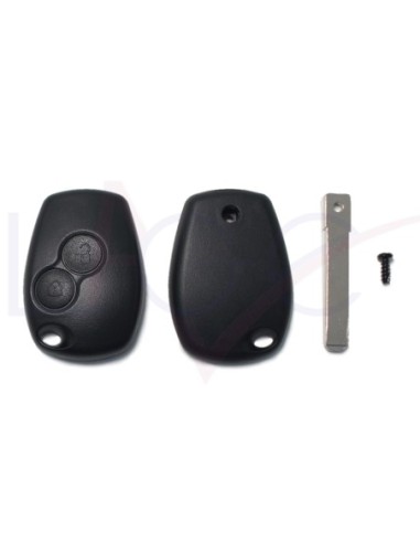 Ricambio Chiave 2 Tasti Guscio con Lama per Telecomando Renault Nero  Clio Modus Twingo Kangoo
