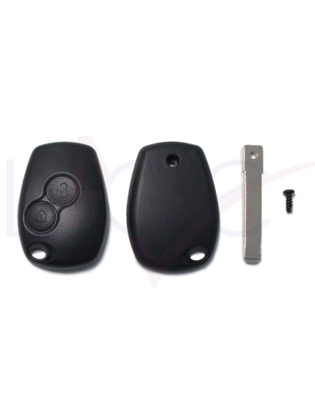 Ricambio Chiave 2 Tasti Guscio con Lama per Telecomando Renault Nero  Clio Modus Twingo Kangoo