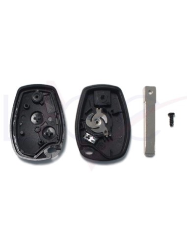 Ricambio Chiave 2 Tasti Guscio con Lama per Telecomando Renault Nero  Clio Modus Twingo Kangoo