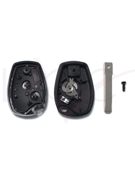 Ricambio Chiave 2 Tasti Guscio con Lama per Telecomando Renault Nero  Clio Modus Twingo Kangoo