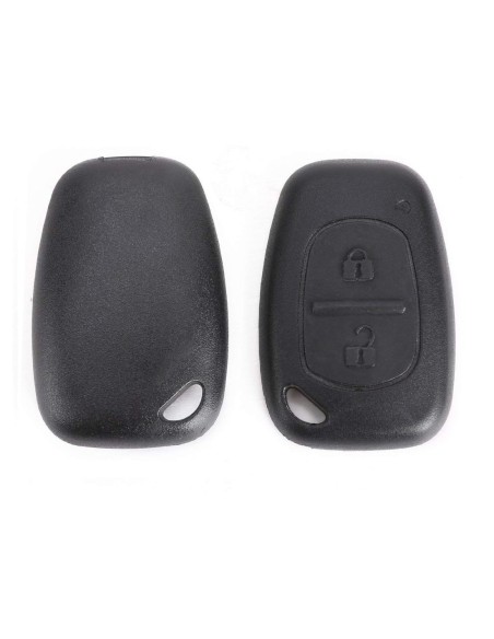 Ricambio Guscio Cover Scocca Chiave Telecomando Renault 2 Tasti Nero per Renault Master Trafic Clio Twingo Megane Laguna Espace Kangoo Safrane Modus Opel Vivaro Movano Nissan Interstar Senza Lama e Viti