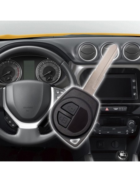 Ricambio Guscio Scocca Chiave per Telecomando a 2 Tasti Suzuki Swift Vitara Jimny Gran Vitara Ignis Alto SX4 Liana Splash Baleno Karimun Wagon R Opel Agila Fiat Sedici Cover con vite