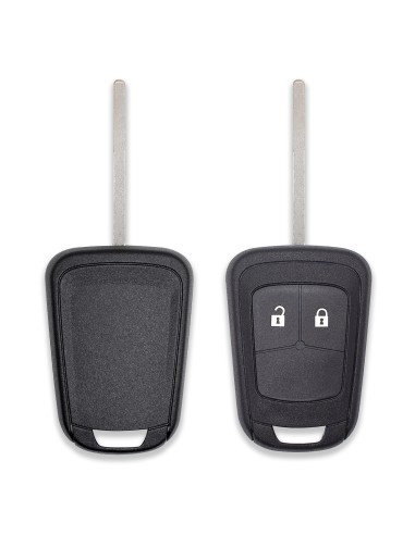 Scocca per Chiave a 2 Tasti Compatibile con Opel Astra, Insignia, Meriva, Zafira, Mokka, Chevrolet Orlando, Aveo, Guscio Cover Ricambio Telecomando in Plastica con Lama