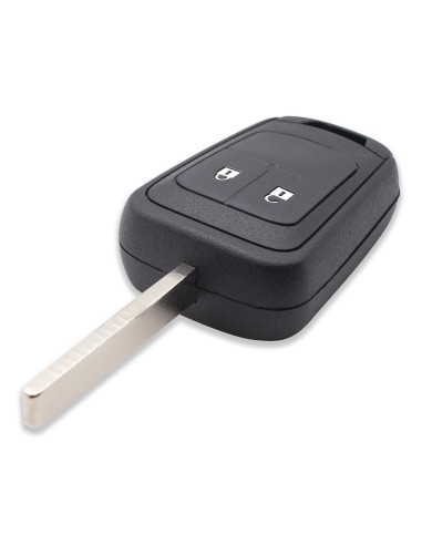 Scocca per Chiave a 2 Tasti Compatibile con Opel Astra, Insignia, Meriva, Zafira, Mokka, Chevrolet Orlando, Aveo, Guscio Cover Ricambio Telecomando in Plastica con Lama