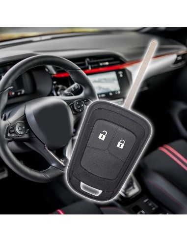 Scocca per Chiave a 2 Tasti Compatibile con Opel Astra, Insignia, Meriva, Zafira, Mokka, Chevrolet Orlando, Aveo, Guscio Cover Ricambio Telecomando in Plastica con Lama