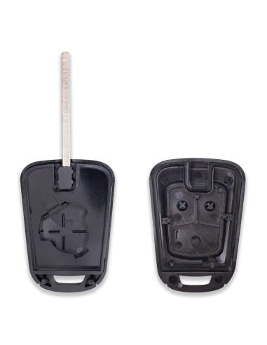 Scocca per Chiave a 2 Tasti Compatibile con Opel Astra, Insignia, Meriva, Zafira, Mokka, Chevrolet Orlando, Aveo, Guscio Cover Ricambio Telecomando in Plastica con Lama