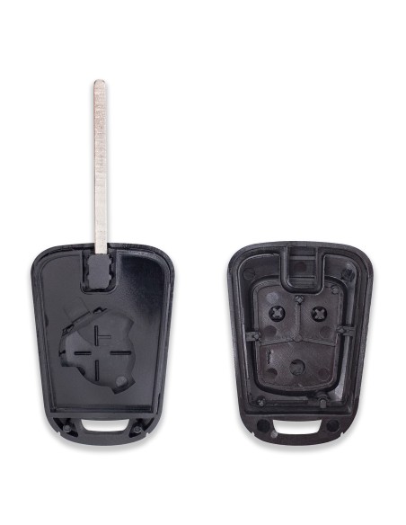 Scocca per Chiave a 2 Tasti Compatibile con Opel Astra, Insignia, Meriva, Zafira, Mokka, Chevrolet Orlando, Aveo, Guscio Cover Ricambio Telecomando in Plastica con Lama