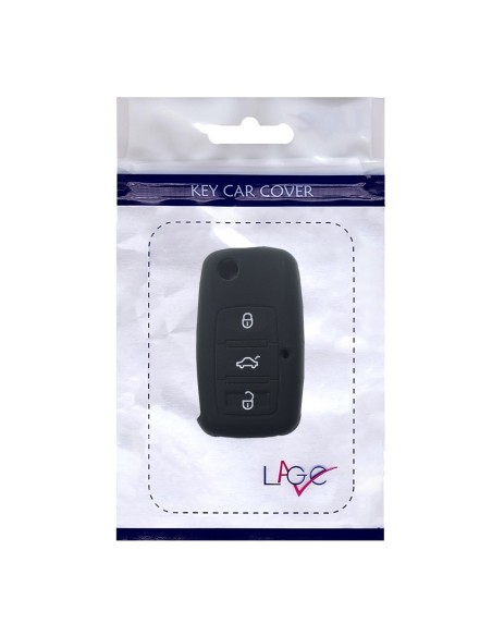 Guscio in Silicone Cover Chiave per Telecomando Volkswagen Seat Skoda Portachiave Nero VW Golf Passat Polo Touran Tiguan Eos Sharan Touareg Phateon Caddy T5 Amarok Lupo Seat Altea Alhambra Leon Ibiza Exeo Cordoba Arosa Skoda Octavia Fabia Superb Roomster