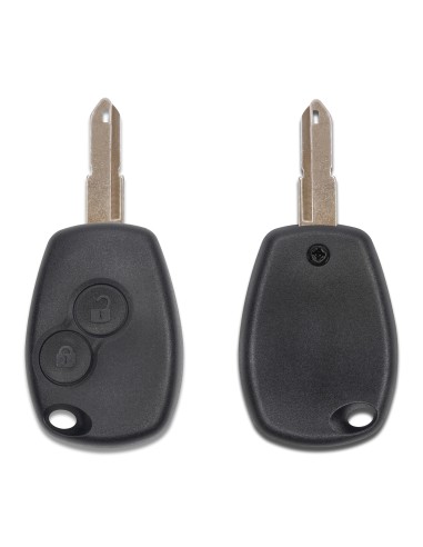 Ricambio Chiave 2 Tasti Guscio con Lama per Telecomando Renault Nero  Twingo Clio Modus Megane Laguna Kangoo Espace Traffic Master Dacia Logan Sandero Duster Opel Vivaro Movano Nissan Interstar