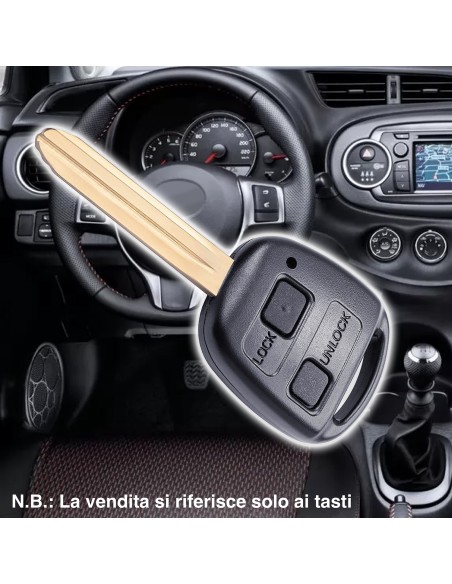 Tasto di Ricambio per Chiave Toyota Yaris, RAV4, Prado, Corolla, Land, Cruiser, Previa, Echo, Tarago, Alphard