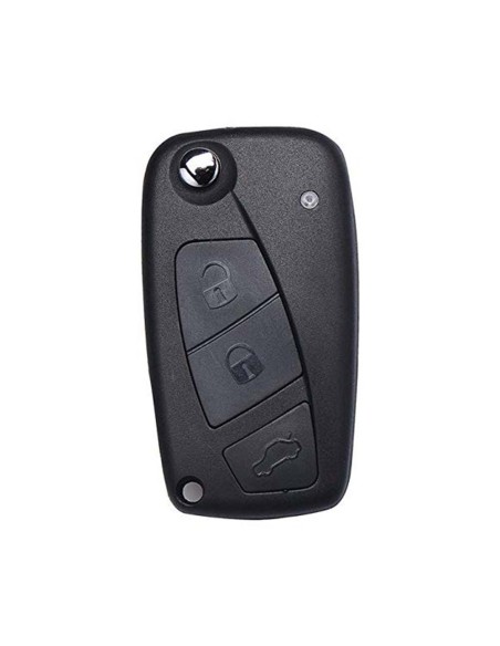 Ricambio Chiave a 3 Tasti per Telecomando Fiat Grande Punto Panda Bravo Stilo Ducato Ulysse Doblò Guscio con Lama Nero