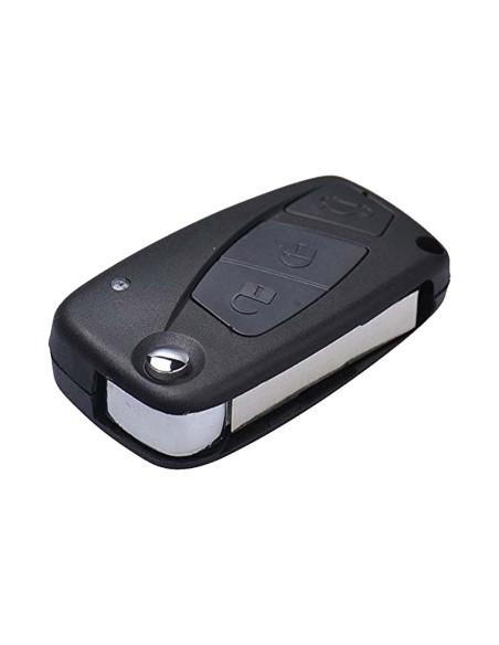 Ricambio Chiave a 3 Tasti per Telecomando Fiat Grande Punto Panda Bravo Stilo Ducato Ulysse Doblò Guscio con Lama Nero