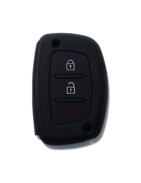 Guscio Silicone Cover Chiave per Telecomando Hyundai Portachiavi Nero 3 Tasti i10 i20 i30 i40 ix20 ix25 ix30 ix35 ix45 ix55 Solaris Mistra Verna Sonata Santa Fe Tucson
