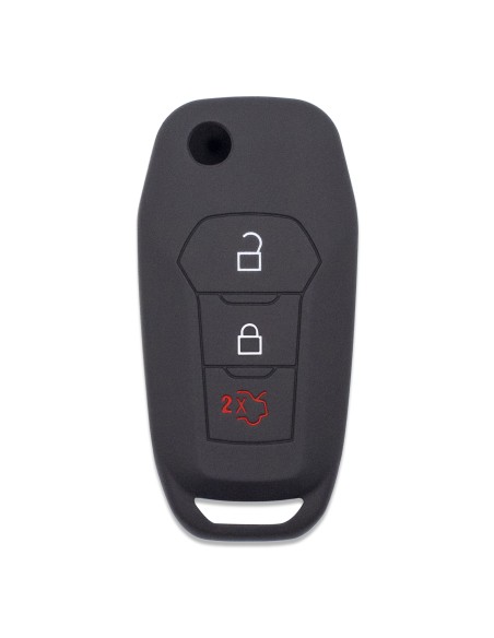 Guscio Silicone Cover Chiave a Scatto Telecomando Ford Portachiave NERO Tasti 3 Fiesta Focus Galaxy Fusion Mondeo B-Max C-Max S-Max Kuga Ecosport