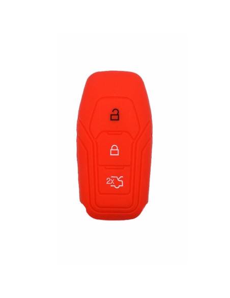 Guscio Silicone Cover Chiave Telecomando Ford Portachiave Rosso Tasti 3 Kuga Mondeo Focus Ka B-Max Edge Fiesta Galaxy Mustang S-Max