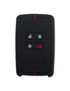 Guscio in Silicone Cover per Chiave Renault Koleos, Austral, Kadjar, Clio, Megane, Captur, Arkana, Zoe, Scenic, Dacia Sandero, Duster, Logan, Jogger - Nero con Inserto