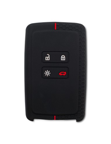 Guscio in Silicone Cover per Chiave Renault Koleos, Austral, Kadjar, Clio, Megane, Captur, Arkana, Zoe, Scenic, Dacia Sandero, Duster, Logan, Jogger - Nero con Inserto