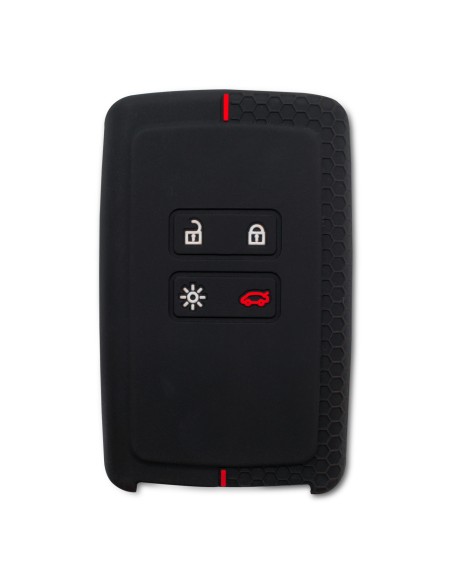Guscio in Silicone Cover per Chiave Renault Koleos, Austral, Kadjar, Clio, Megane, Captur, Arkana, Zoe, Scenic, Dacia Sandero, Duster, Logan, Jogger - Nero con Inserto