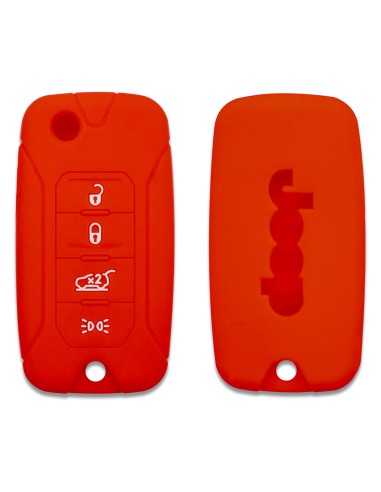 Guscio in Silicone Cover per Chiave 4 Tasti Jeep Renegade Telecomando Auto - Rosso