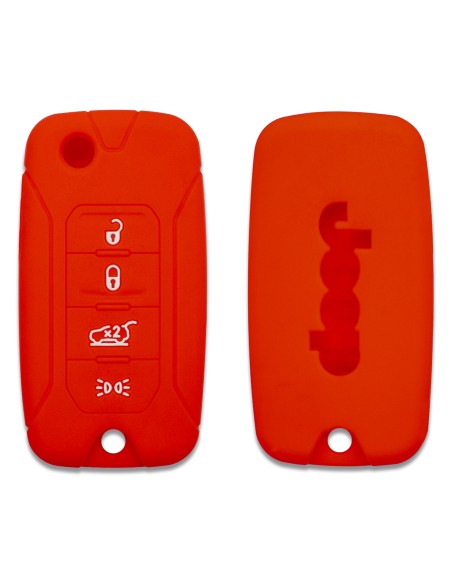 Guscio in Silicone Cover per Chiave 4 Tasti Jeep Renegade Telecomando Auto - Rosso